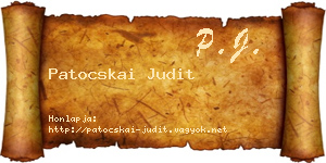 Patocskai Judit névjegykártya