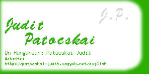 judit patocskai business card